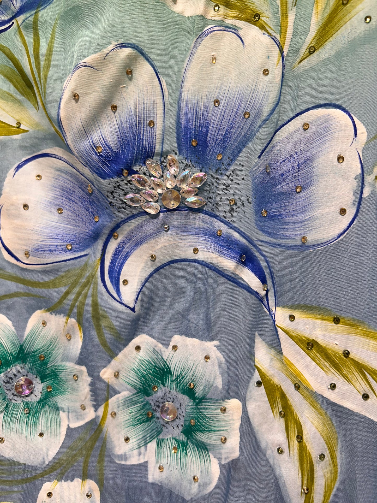 Meheraa Hand Painted Suit (Blue)