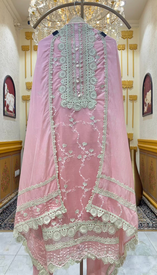 Roselle Crochet Chanderi Suit