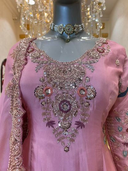 Meher Noor Sharara Set (Pink)