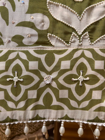 Zahra Muslin Suit (Green)