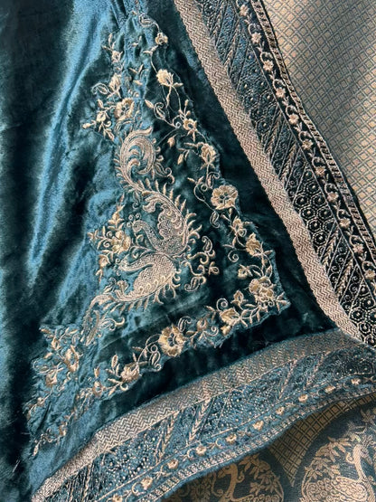 Ruhsana Brocade Suit (Green)
