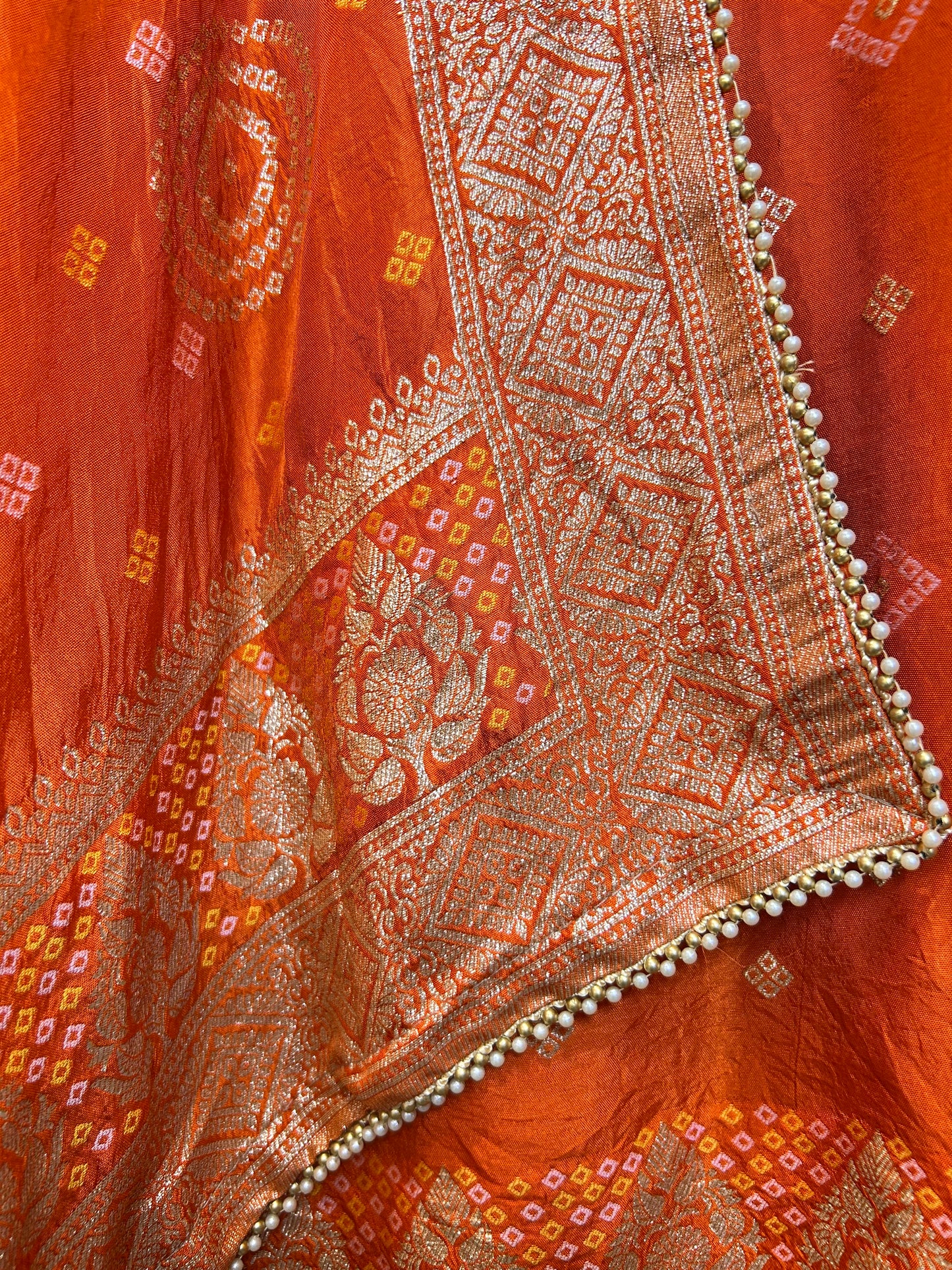 Vistaar Bandhani Suit (Orange)