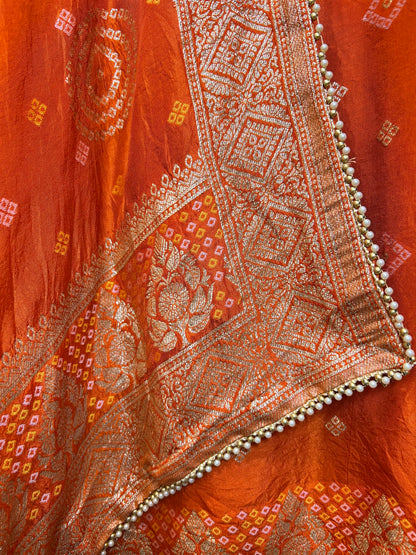 Vistaar Bandhani Suit (Orange)