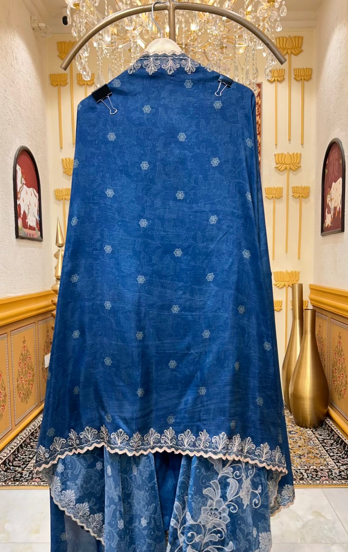 Sahira Zari Silk Suit (Blue)