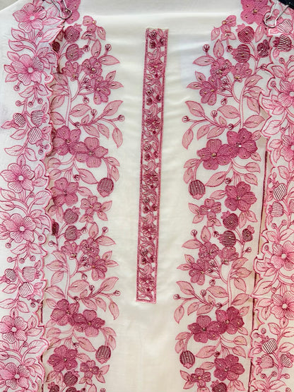 Mehveen Chanderi Mul Suit (Beige & Pink)