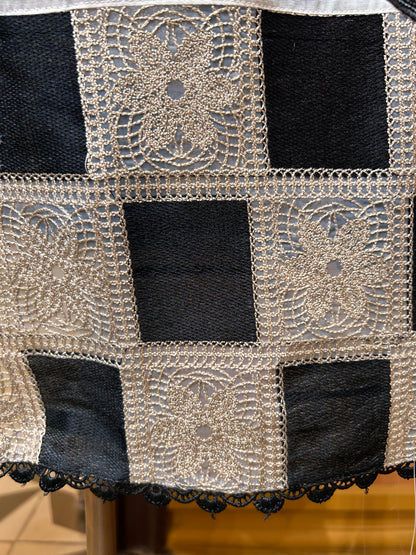 Sunehri Chanderi Set (Ivory Black)