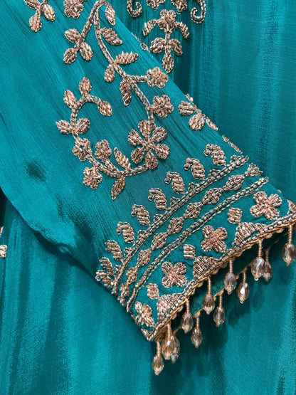 Elina Chinon Handwork Sharara Set (Green)