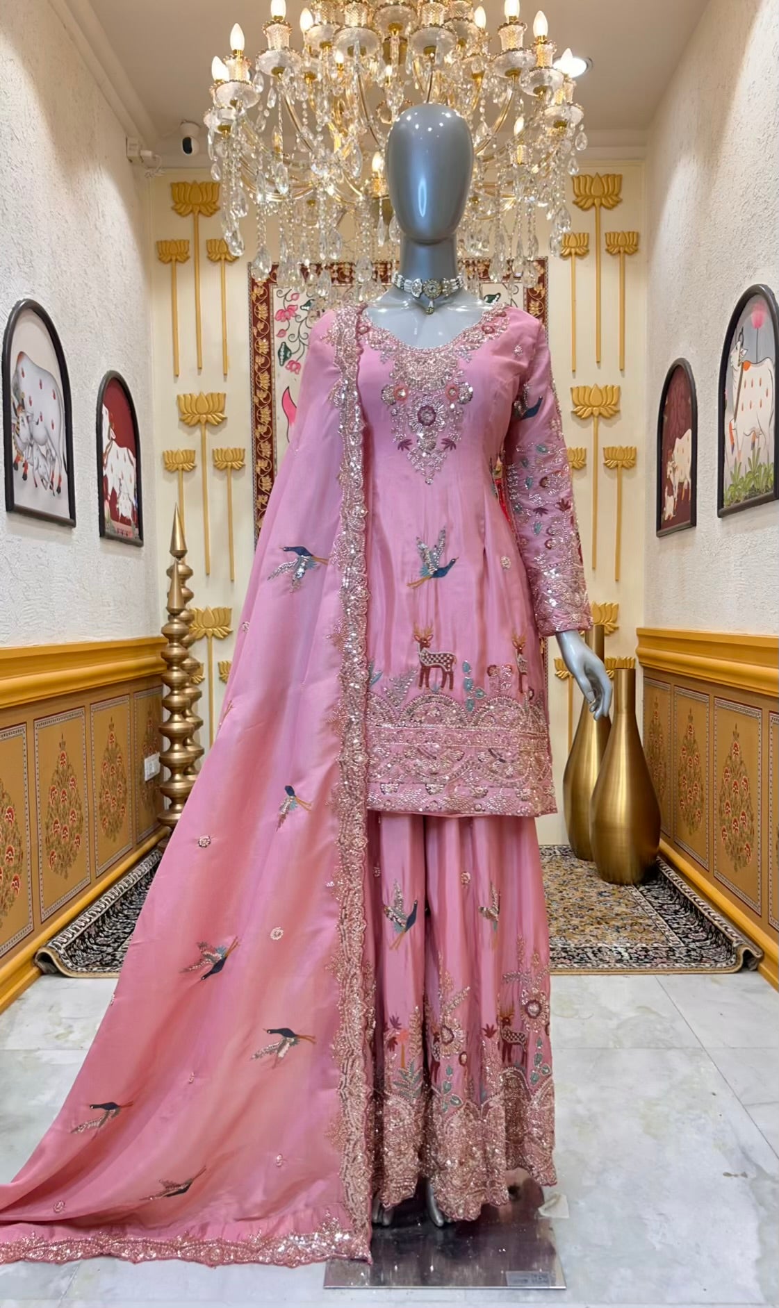 Meher Noor Sharara Set (Pink)
