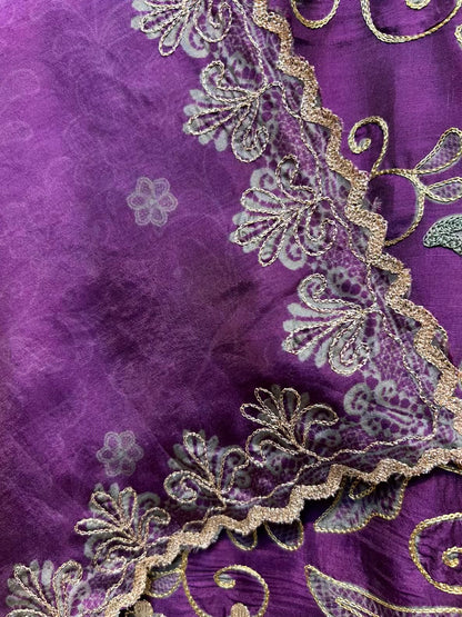 Sahira Zari Silk Suit (Purple)