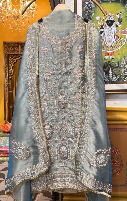 Saanjh Ruhani Suit (Powder Green)