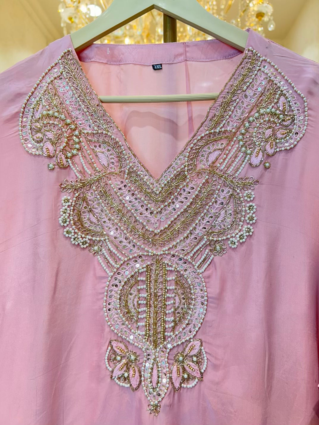 Rehva Handcrafted Kaftan Set (Pink)