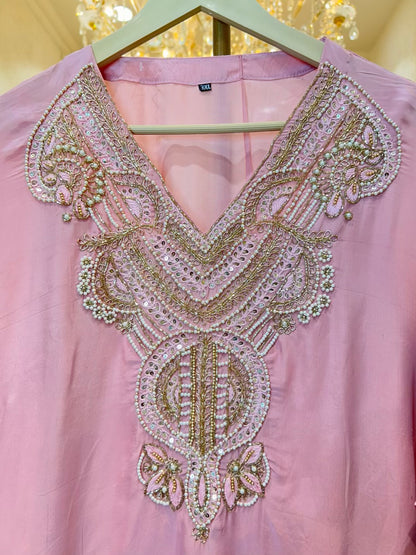 Rehva Handcrafted Kaftan Set (Pink)