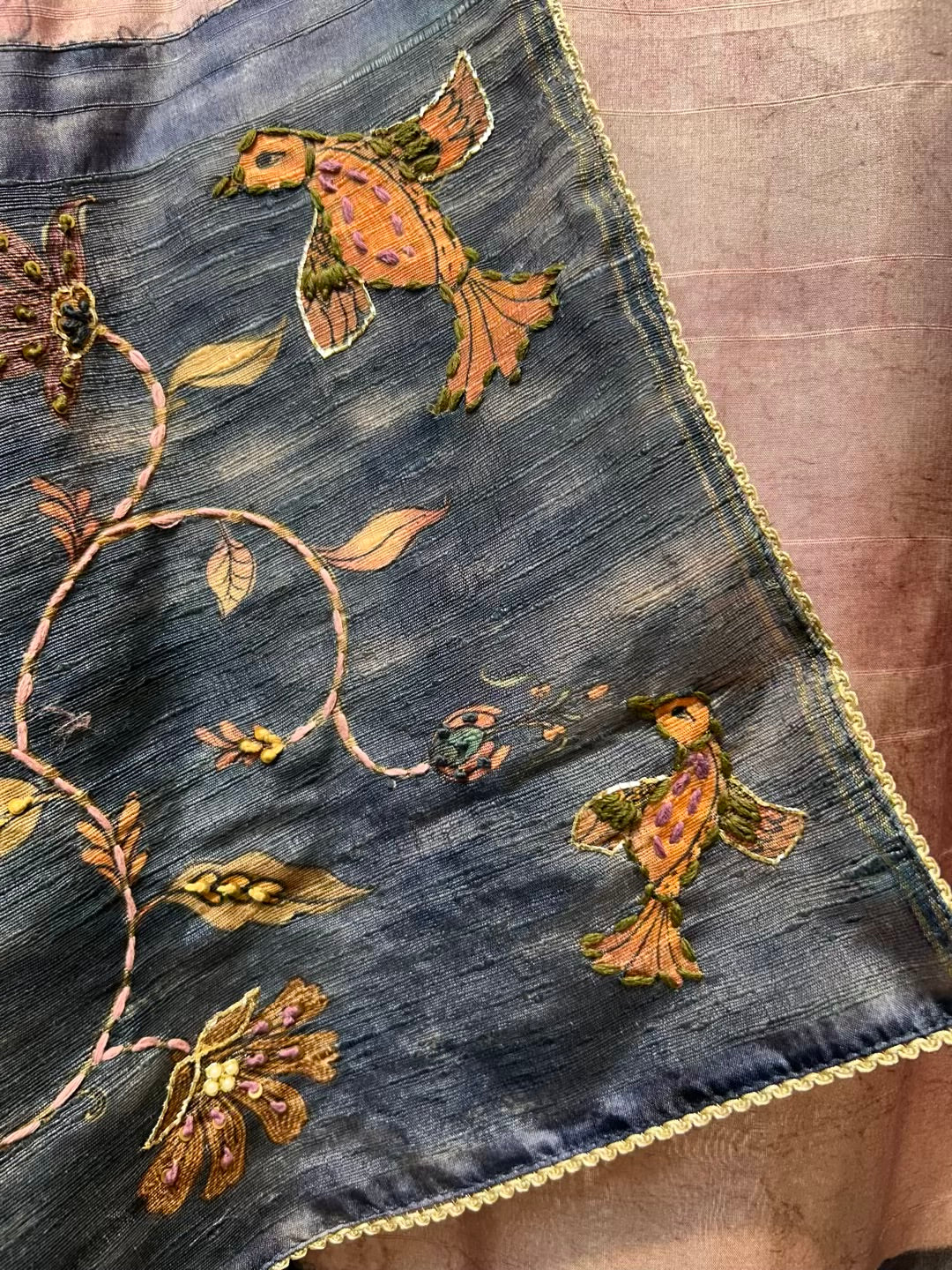 Eshira Tussar Suit (Purple & Blue)