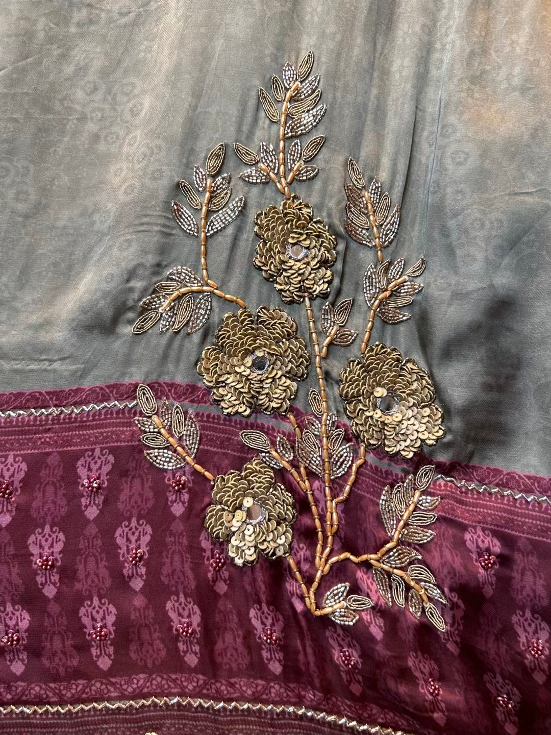 Sarvisha Silk Organza Suit (Mouse)