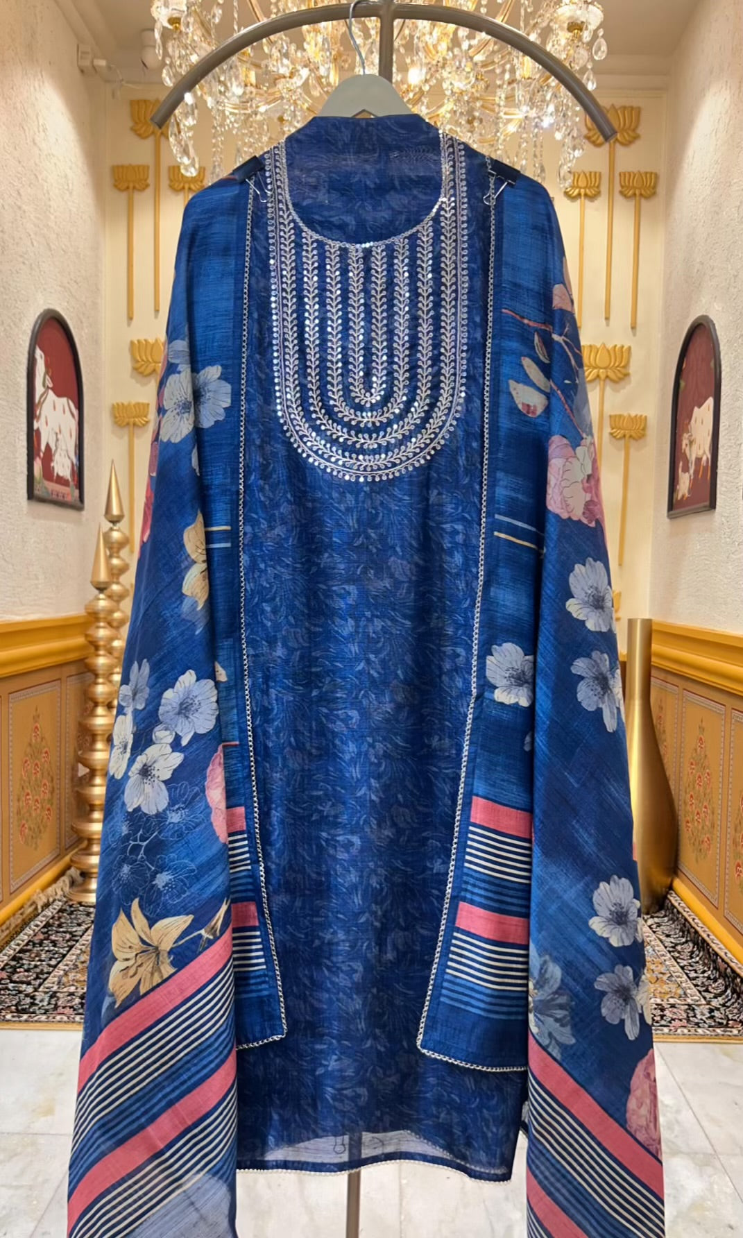 Tusrina NoorPrint Suit (Blue)