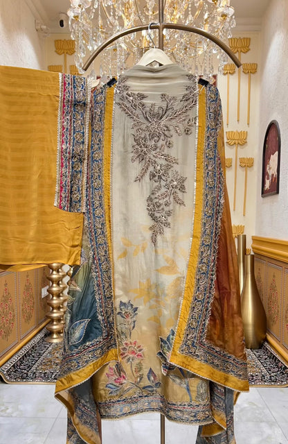 Zarisha Zari Crest Suit (Mustard)