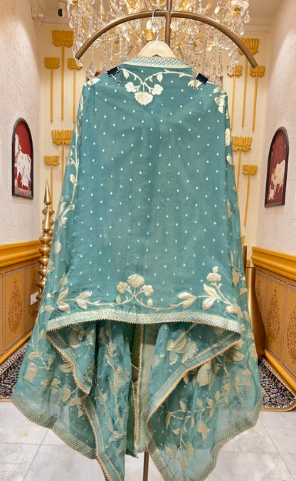 Zareesha Brocade Noor Suit (Green)