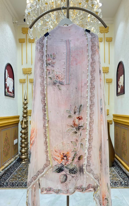 Sia Printed Organza Suit
