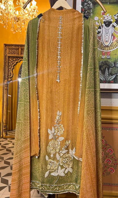 Zareen Gera Tissue Suit (Green)