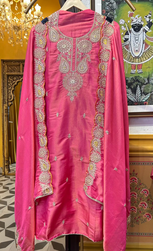 Zarwisha Organza Suit (Pink)