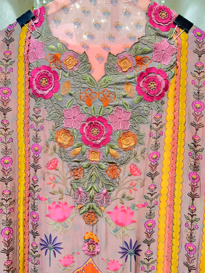 Nayra Resham Veil Suit (Pink)