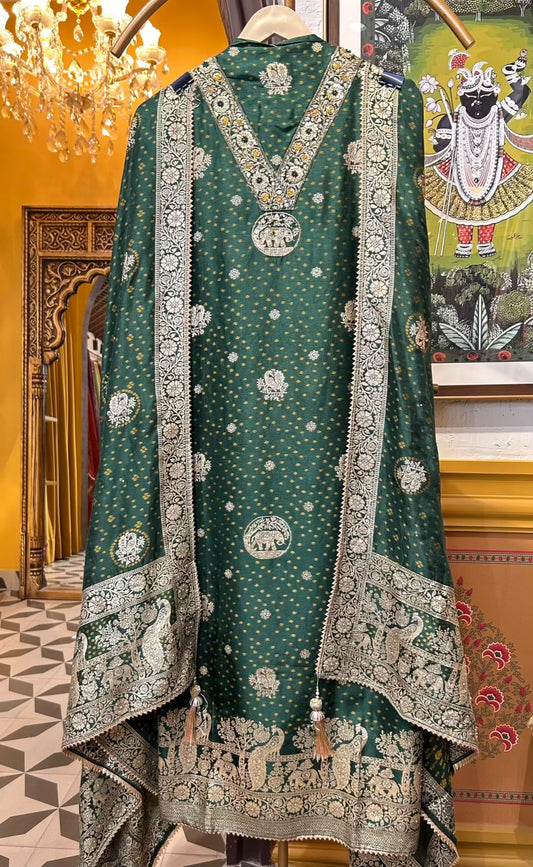 Zarwina Organza Suit (Green)