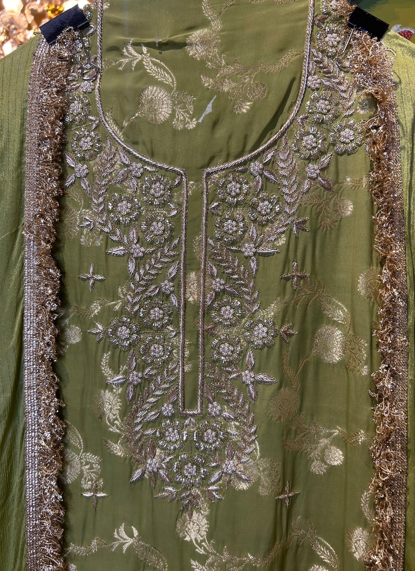 Zarmina Banarasi Suit (Green)