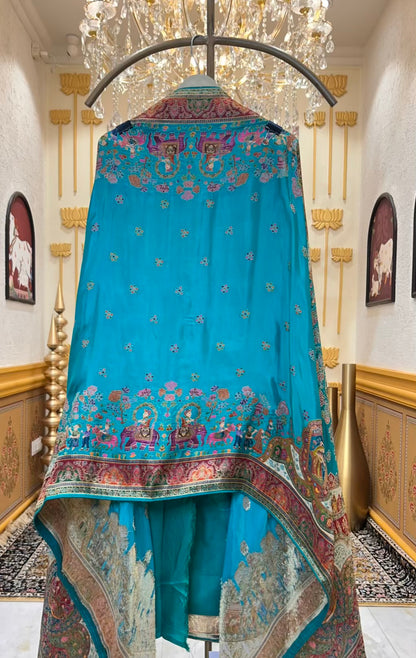 Mehvara LoomKaar Suit (Turquoise)