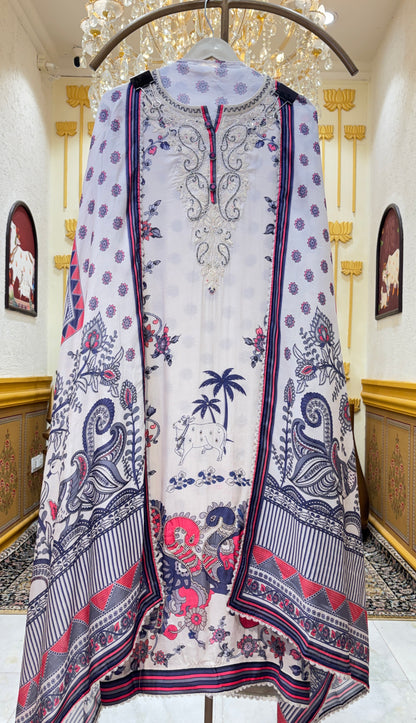 Pearl Mirage Printed Suit