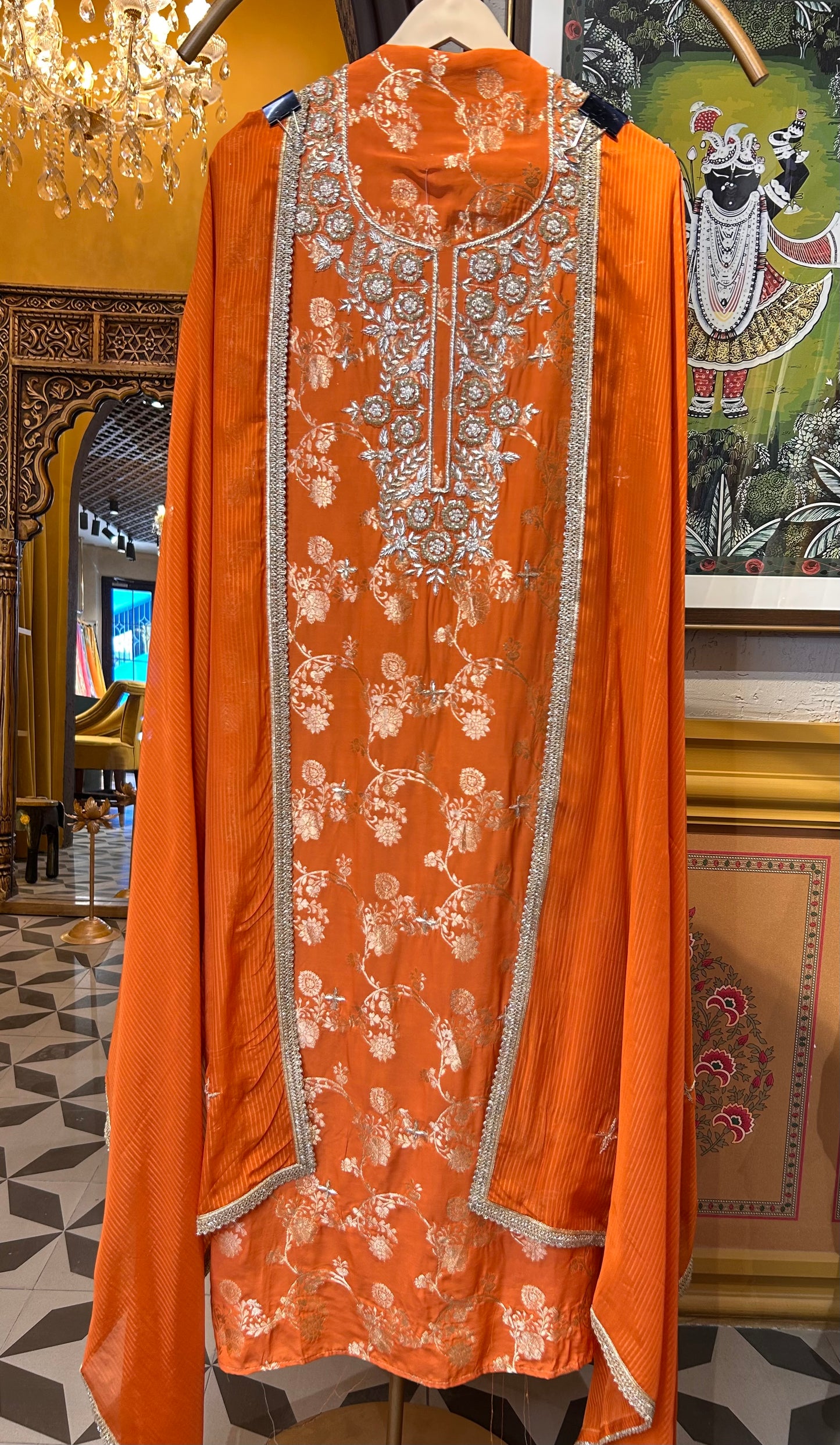 Zarmina Banarasi Suit (Orange)