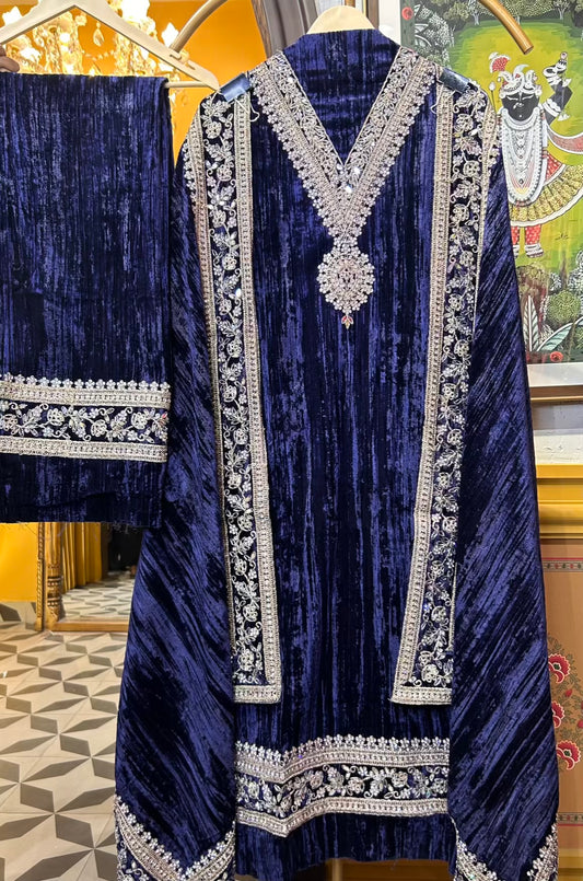 Mehrazar Velvet Suit (Blue)