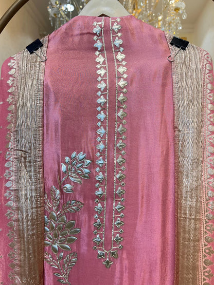 Arzella Banarasi Edge Suit (Pink)