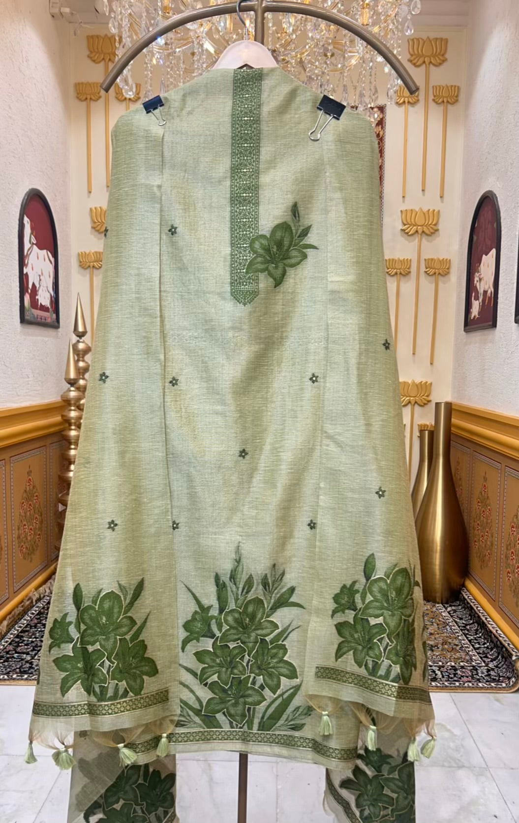 Ishvani Linen Suit (Green)