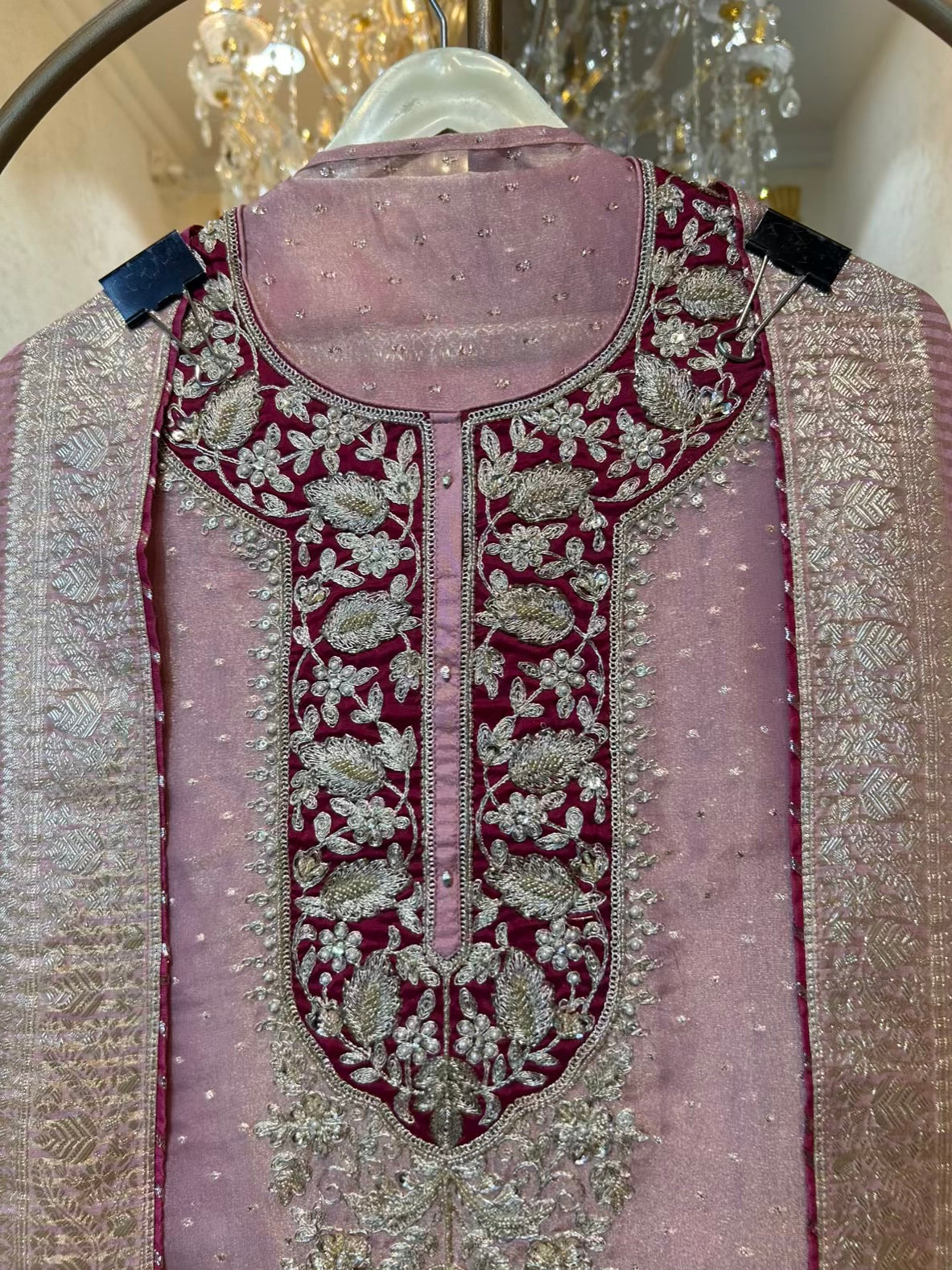 Rimaira Shimmer Banarasi Suit (Pink)