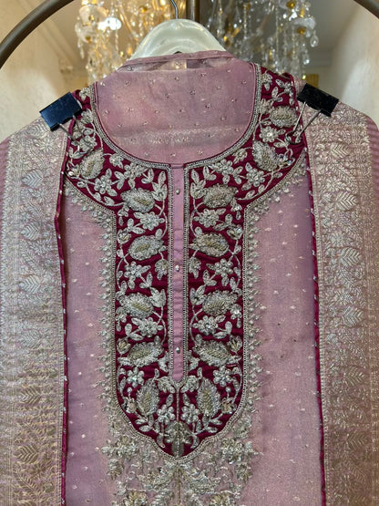 Rimaira Shimmer Banarasi Suit (Pink)