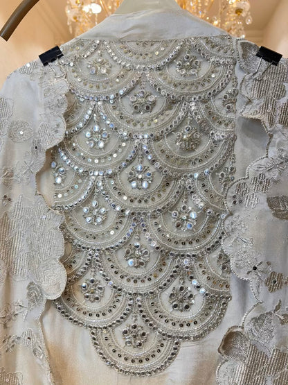 Zyrah Leather Luxe Organza Suit