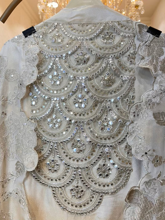 Zyrah Leather Luxe Organza Suit