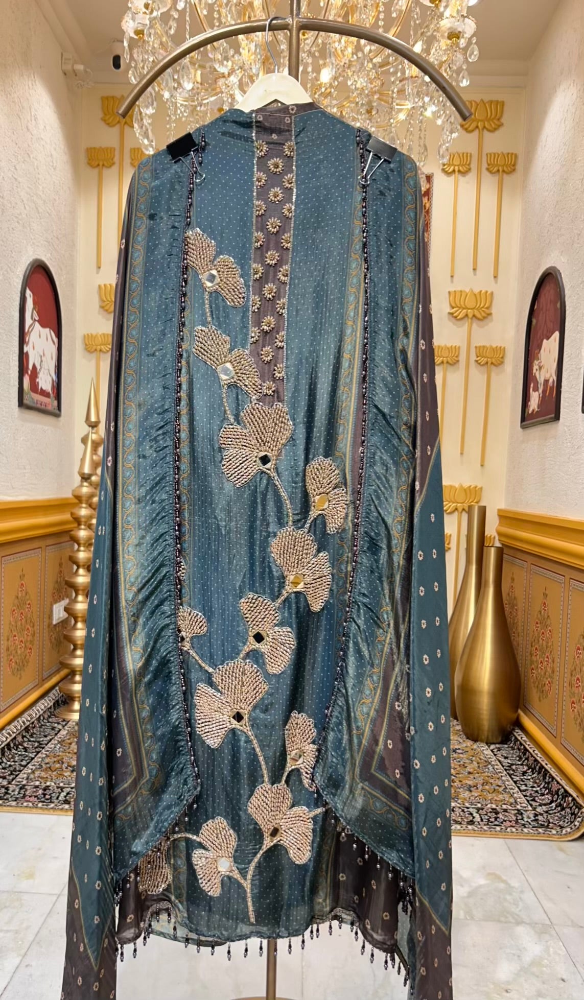 Zaylira Aaina Print Suit (Blue)