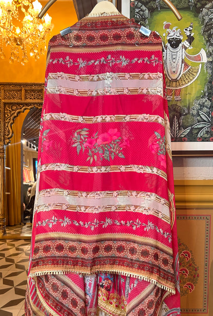 Nayeli Muslin Silk Suit (Pink)