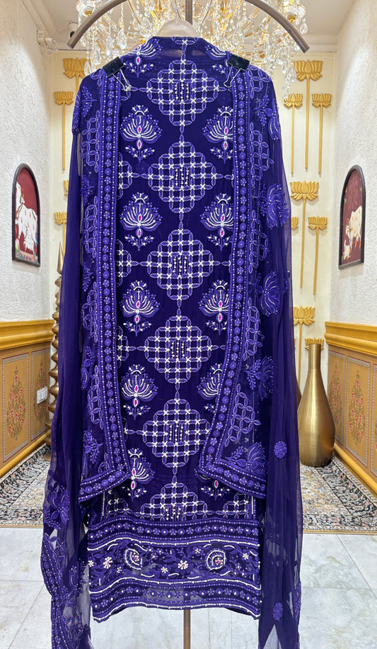 Zehara Handcrafted Chiffon Suit