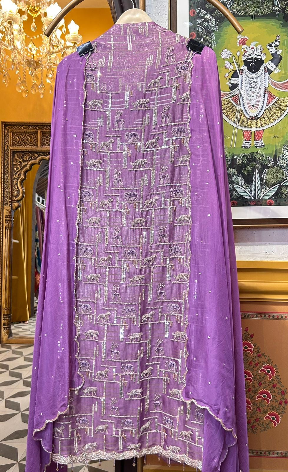 Rimzaan Organza Suit (Lavender)