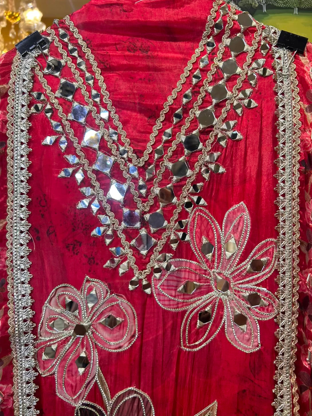 Falisha Organza Suit (Coral)