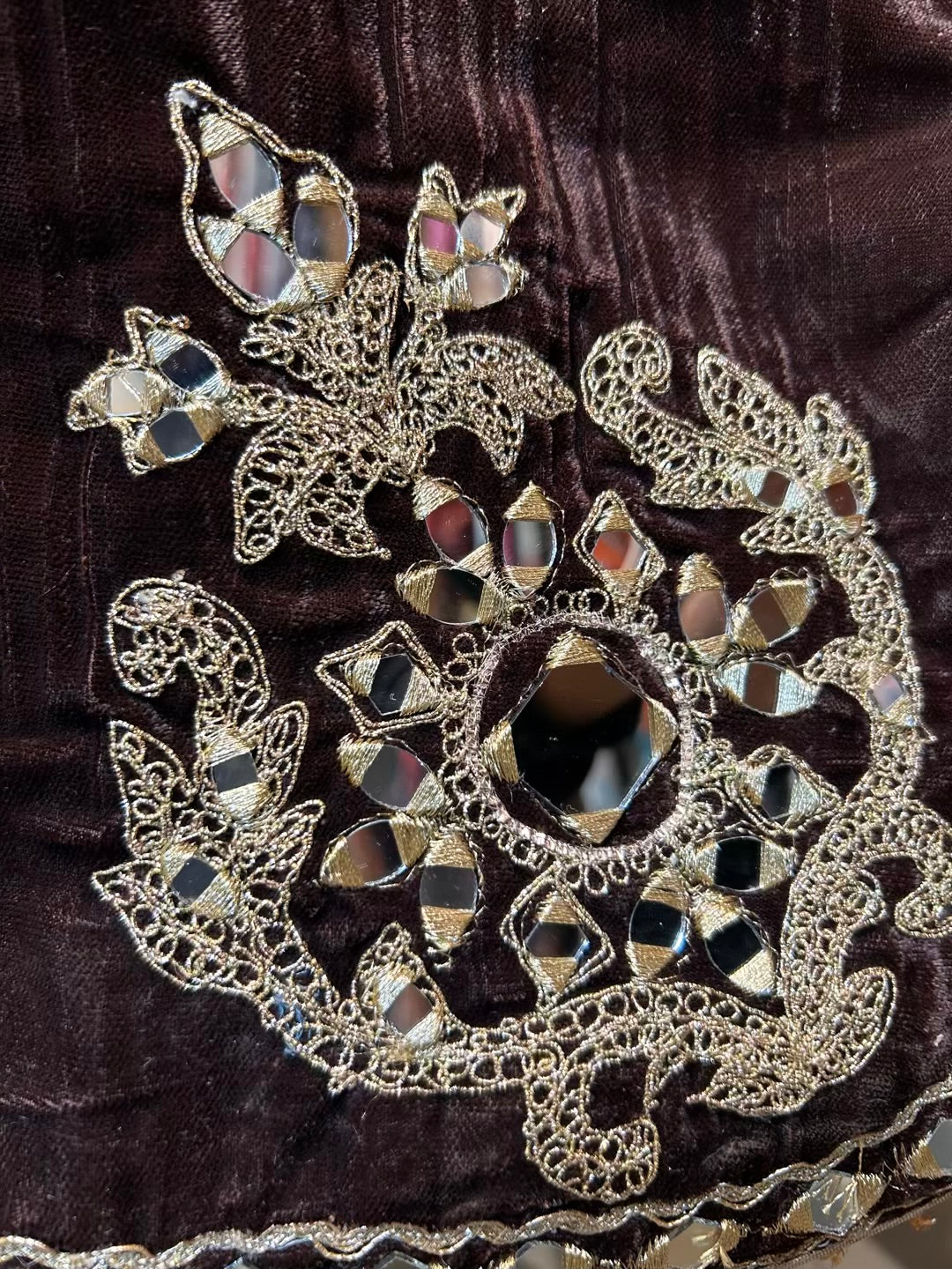 Shahnoor Velvet Slit Dress (Brown)