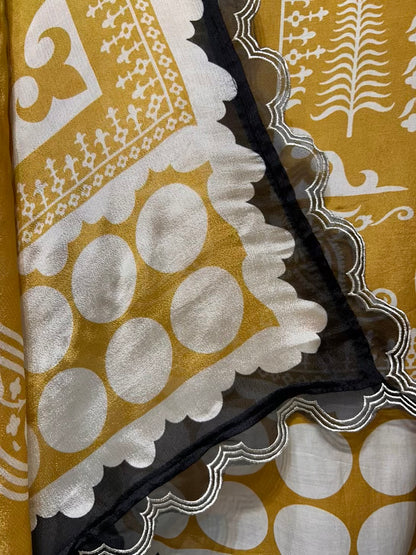 Aafiya Print Veil Suit (Yellow)
