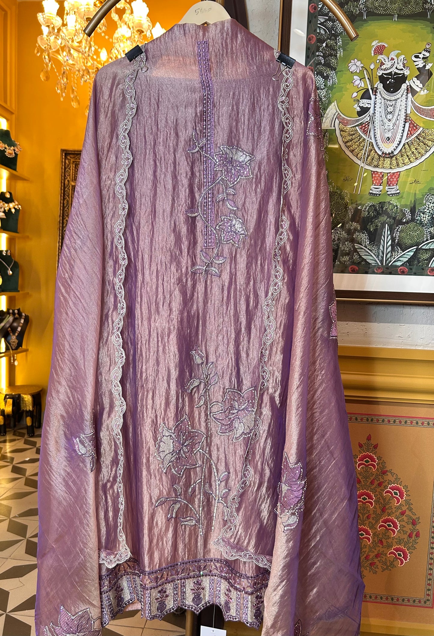 Sifat Shimmer Organza Suit (Lavender)