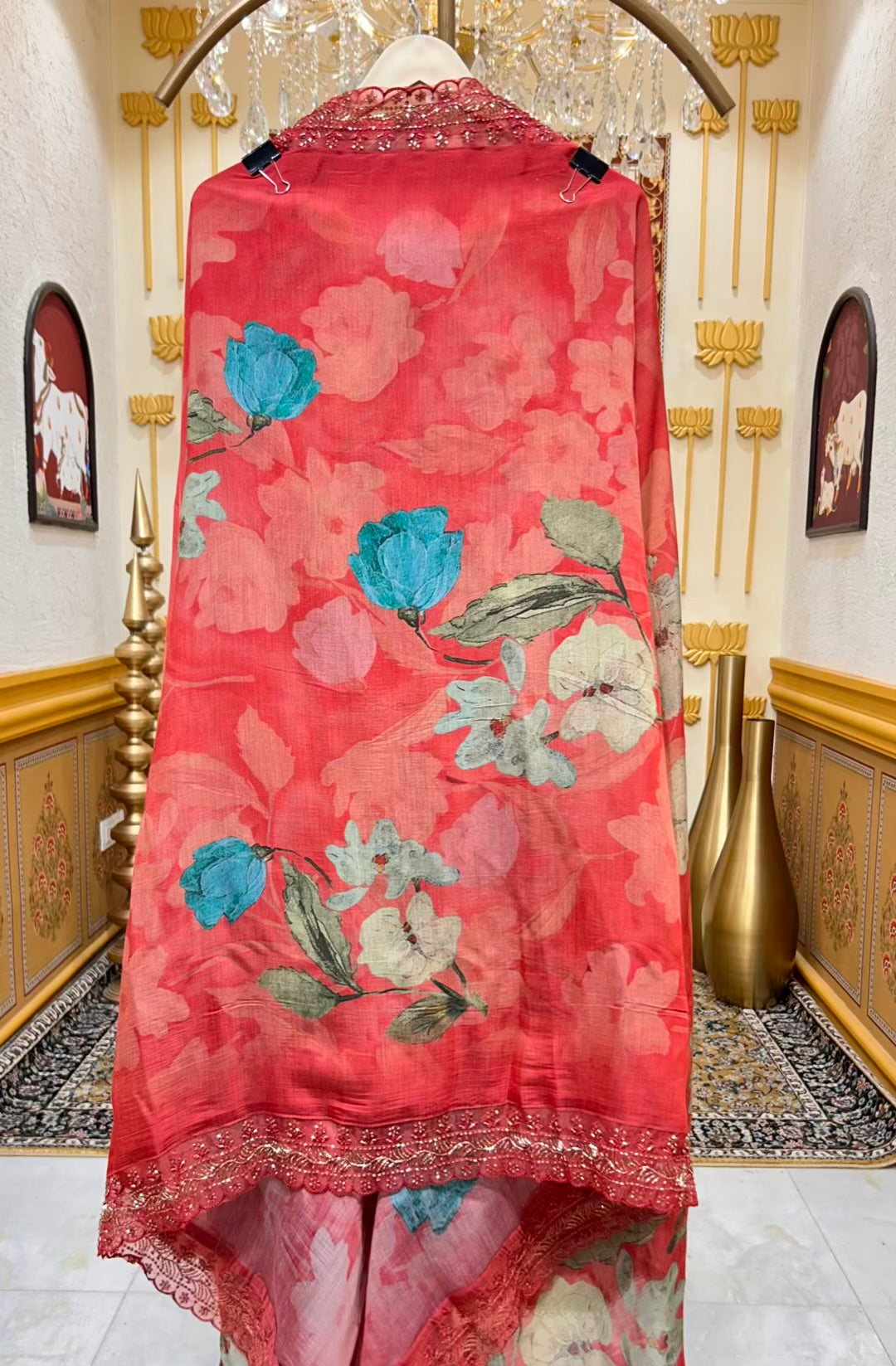 Nayra Muslin Bloom Suit (Red)