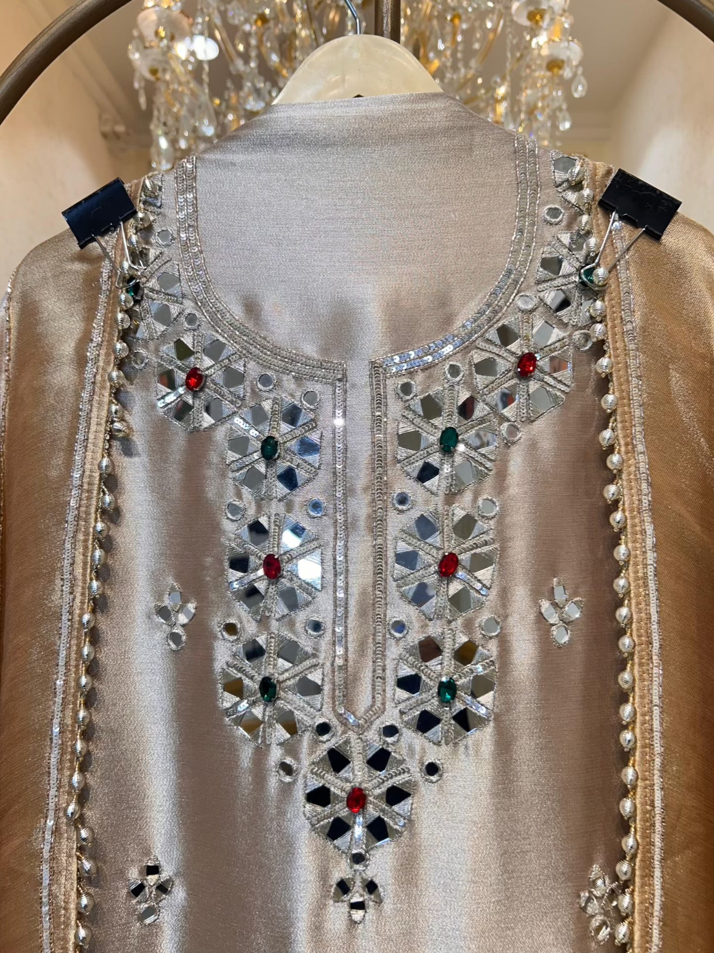 Ruhani Brocade Stone Élan Suit (Beige)