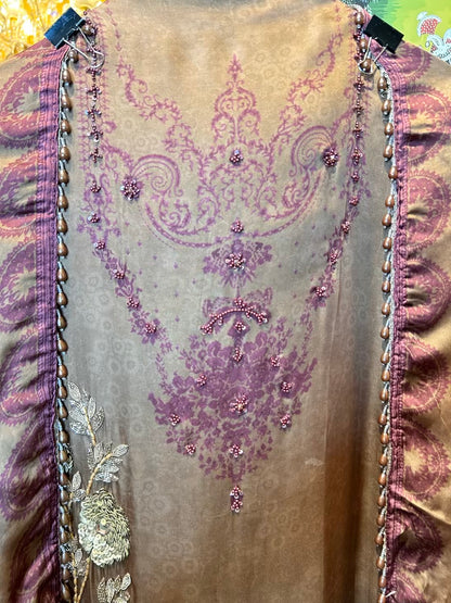 Sarvisha Silk Organza Suit (Brown)