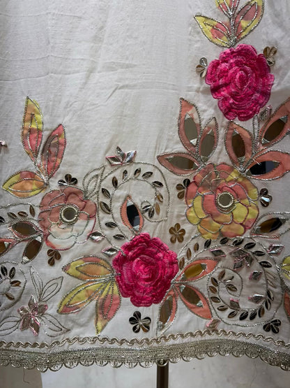 Virasa Gota Mirror Suit (Ivory)