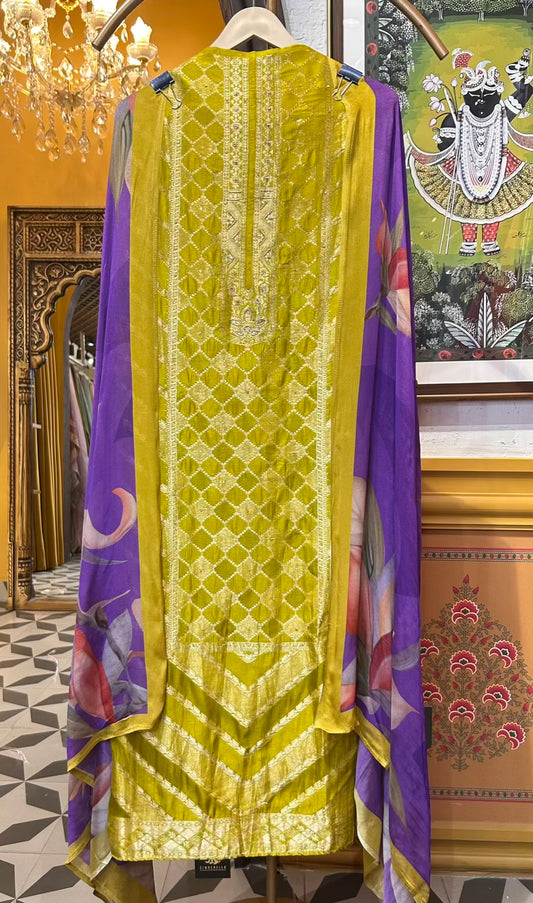 Zaheen Silk Suit (Mustard)